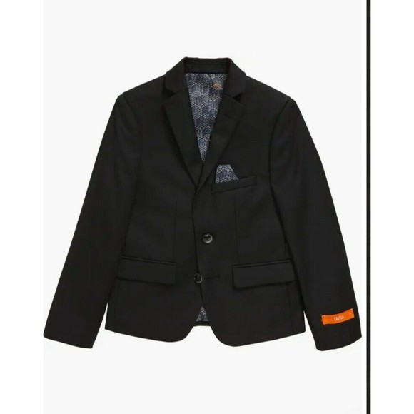 Tallia Boys Black Blazer Jacket Wool Size 14R Two Button Closure NEW - Picture 1 of 8
